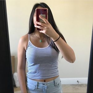Brandy Melville blue stripped crop top